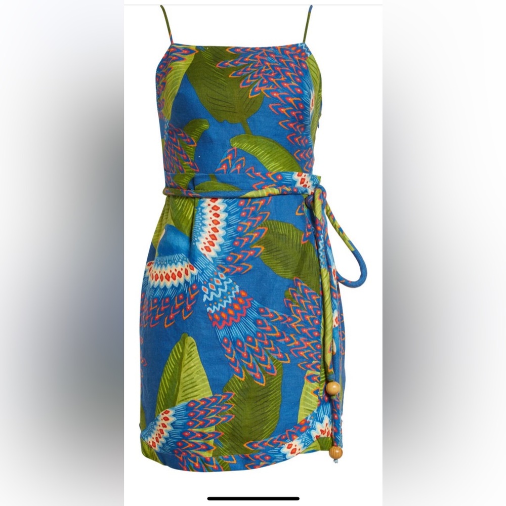 NEW NWT Farm Rio Macaw Linen Minidress size S